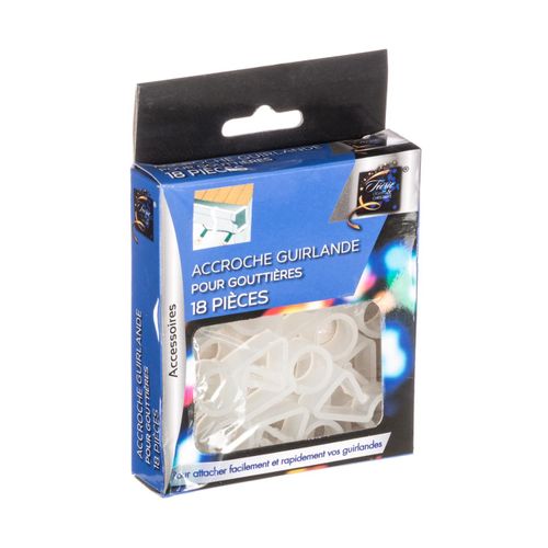 Lot De 18 Accroches Gouttières  Pour Guirlandes Électriques