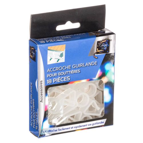 Lot De 18 Accroches Gouttières  Pour Guirlandes Électriques