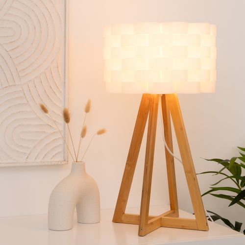 Lampe à Poser En Bambou H 55 Cm