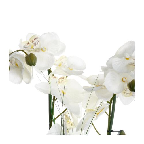 Plante Artificielle Orchidée Dans Un Pot En Céramique Blanche H 53 Cm
