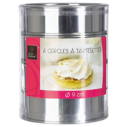 4 Cercles à Tartelettes Inox 9cm