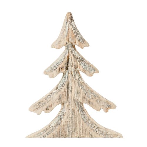 Sapin De Table En Bois Sur Socle Bûche H 26 Cm