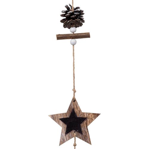 Guirlande De Noël En Bois Etoiles Et Pommes De Pin L 125 Cm