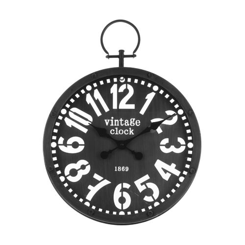 Pendule Murale En Métal Forme Gousset  D 45 Cm