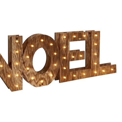 Déco De Noël En Bois Lumineux 41 LED Blanc Chaud 44 X 15 Cm