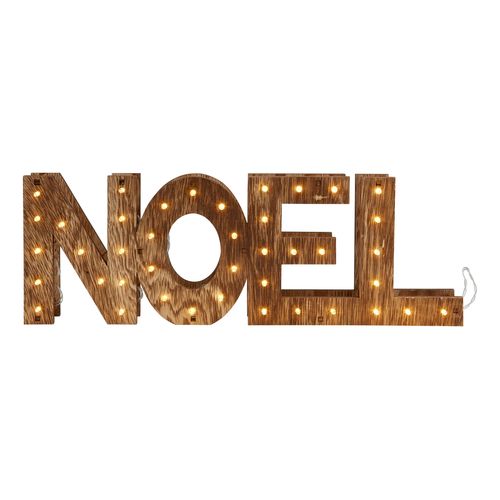 Déco De Noël En Bois Lumineux 41 LED Blanc Chaud 44 X 15 Cm