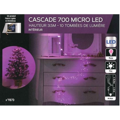 Guirlande Noël Copper Cascade 700 LED Roses