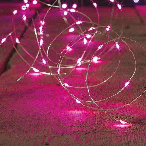 Guirlande Lumineuse Intérieur 40 Microled Rose Sur 3.90 Mètres