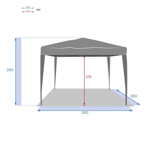 Tonnelle Pliante Easy Up - 3 X 3 M - Ardoise