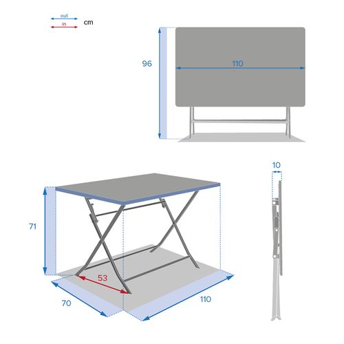 Table De Jardin Pliante Rectangulaire Greensboro Groseille