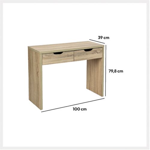 Meuble Console 2 Tiroirs En Bois H 80 Cm