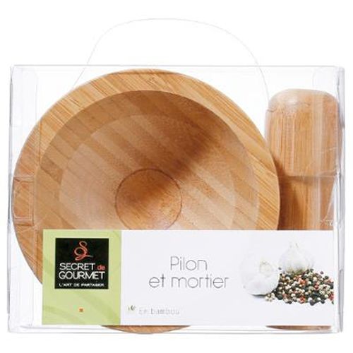 Mortier et pilon bambou naturel