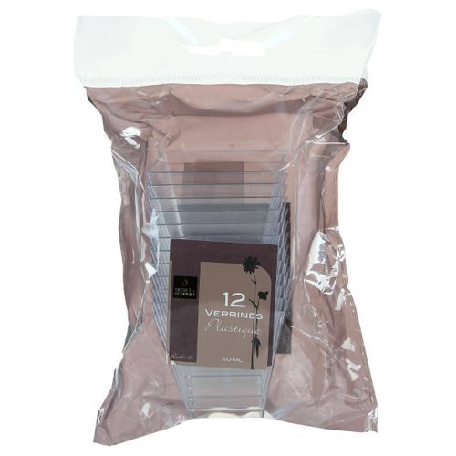 12 Verrines Carrées Plastique