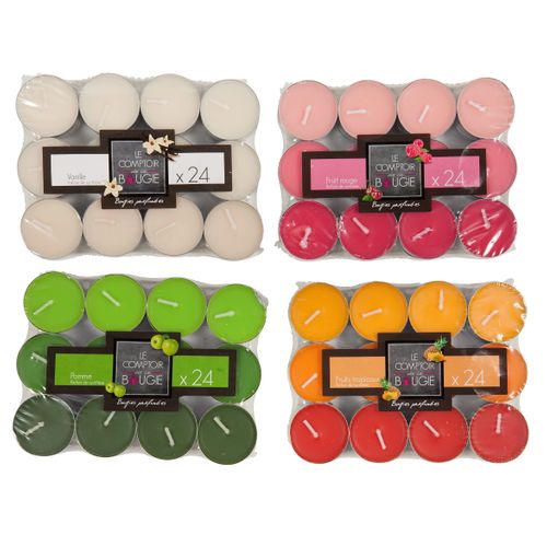 Bougie parfum BOX Ivoire/Orange/Rouge/Vert