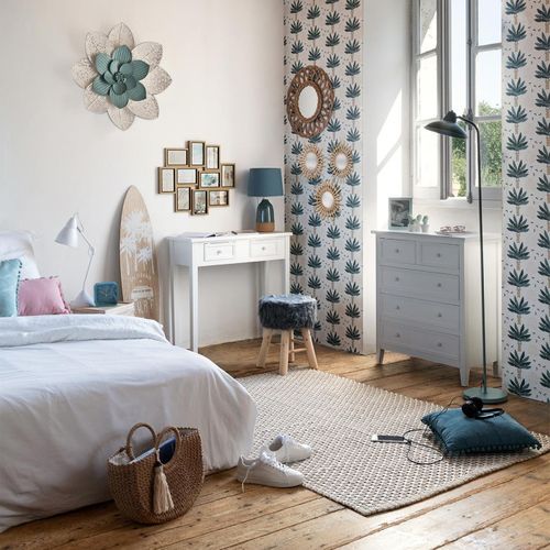 Meuble Console 2 Tiroirs En Bois Blanc H 76 Cm