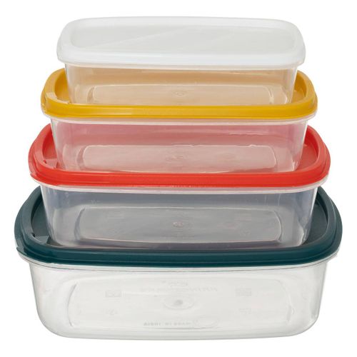 4 Boîtes De Conservation Plastique Colors