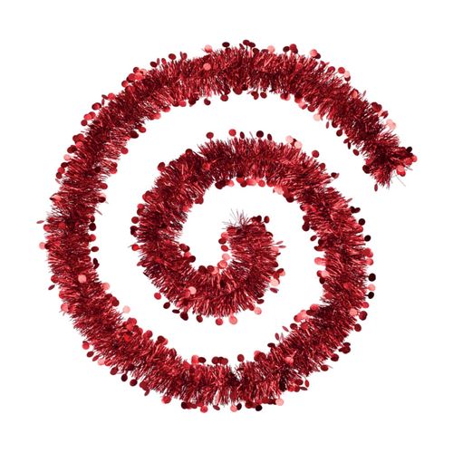 Guirlande De Noël Large 10 Cm Rouge Avec Pastilles Longueur 2 Mètres