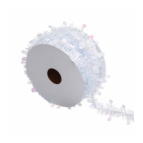 Deco Sapin Guirlande En Rouleau Fines Avec Étoiles 3 M Blanc