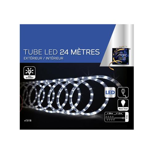 Guirlande Lumineuse Extérieur Tube 24 M 432 LED Blanc Froid 8 Jeux De Lumière