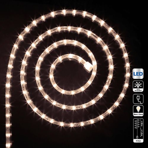 Guirlande Lumineuse Extérieur Tube 24 M 432 LED Blanc Chaud 8 Jeux De Lumière