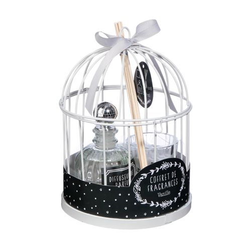 Coffret Senteur Romance Zen Cage En Métal , Diffuseur De Parfum Et Bougie Parfumée
