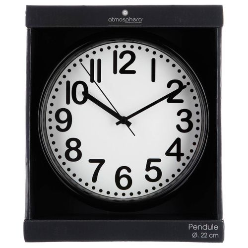 Pendule Murale Bord Arrondi D 22 Cm