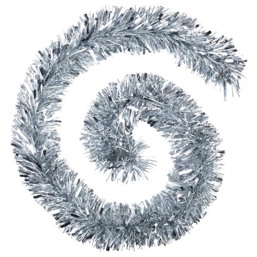Guirlande De Noël Boa Large 15 Cm Argent Longueur 2 Mètres