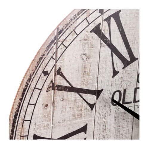 Pendule Murale En Bois Aspect Vieilli D 38 Cm