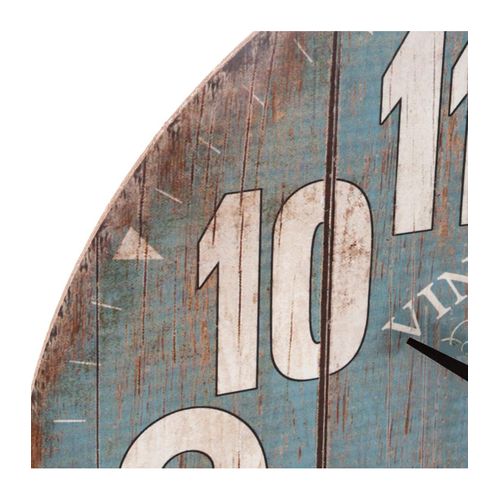 Pendule Murale En Bois Aspect Vieilli D 38 Cm