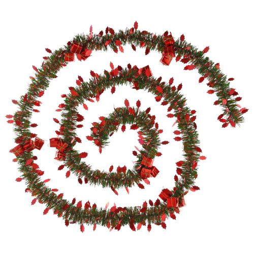 Guirlande De Noël Large 10 Cm Vert Avec Déco Rouge Longueur 2.7 Mètres