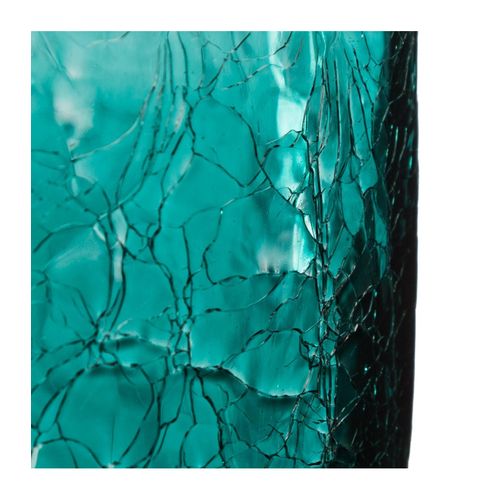 Vase Cylindrique En Verre Craquelé H 20 Cm