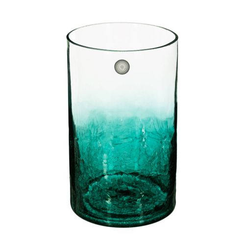 Vase Cylindrique En Verre Craquelé H 20 Cm