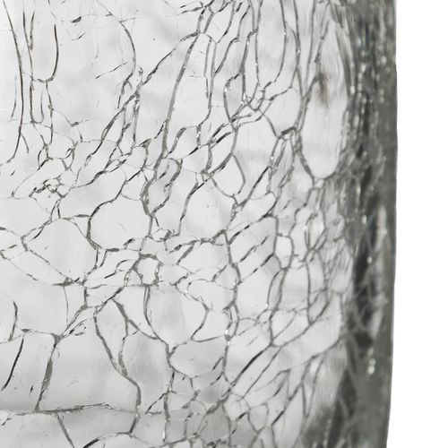 Vase Cylindrique En Verre Craquelé H 20 Cm