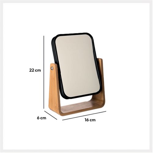 Miroir Pivotant Support En Bambou 1 Face Normale Et 1 Face Grossissante X3