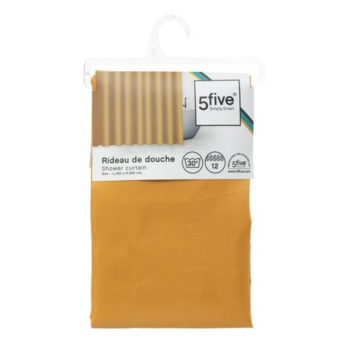 Rideau De Douche En Polyester Jaune Moutarde L180 X H 200 Cm
