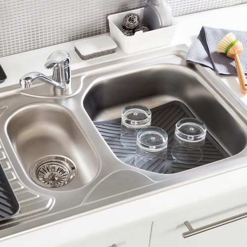 Tapis Egouttoir Fond D'évier "néo" 30x30cm Gris