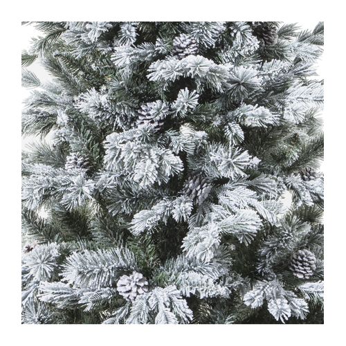 Sapin De Noël Artificiel  Vert Floqué Enneigé Qualité Premium  H 210 Cm