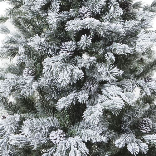 Sapin De Noël Artificiel  Vert Floqué Enneigé Qualité Premium  H 210 Cm