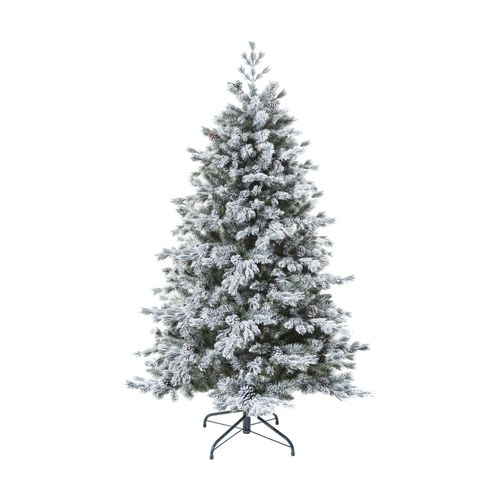 Sapin De Noël Artificiel  Vert Floqué Enneigé Qualité Premium  H 210 Cm