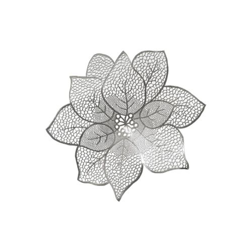 Set De Table Fleur "légende D'hiver" 44cm Argent