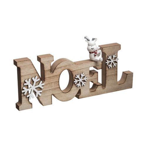 Déco à Poser Noel Lettres En Bois Avec Flocons Blancs L 30 Cm