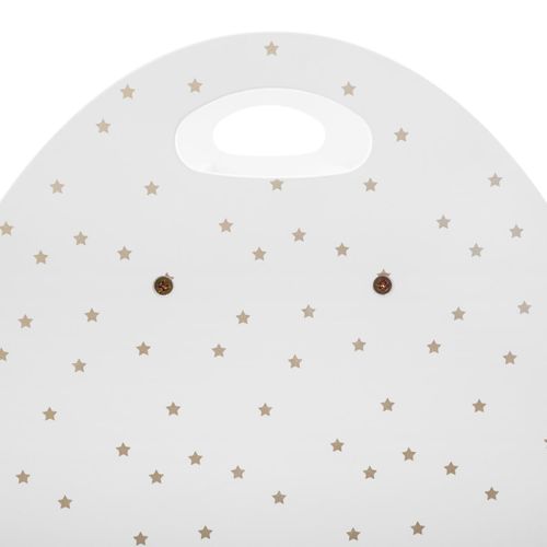 Bibliothèque Enfant Blanche et Dorée Basse Double Face Et À Roulettes