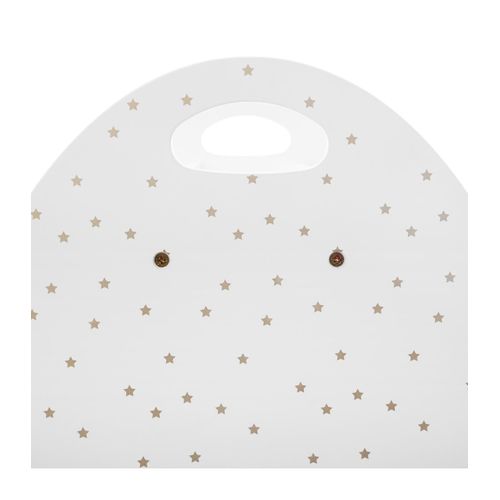 Bibliothèque Enfant Blanche et Dorée Basse Double Face Et À Roulettes