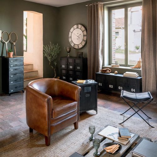 Etagère Design Industriel Sevin - L. 90 X H. 88 Cm - Noir