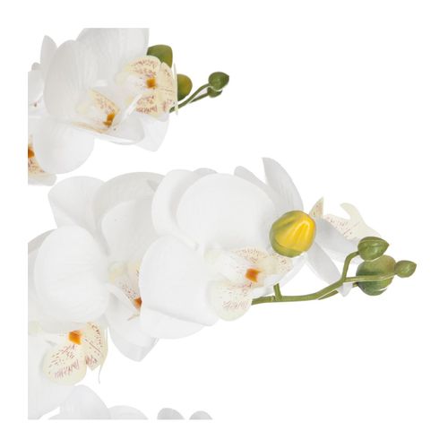 Plante Artificielle Orchidée Dans Pot En Céramique Noire H 62 Cm