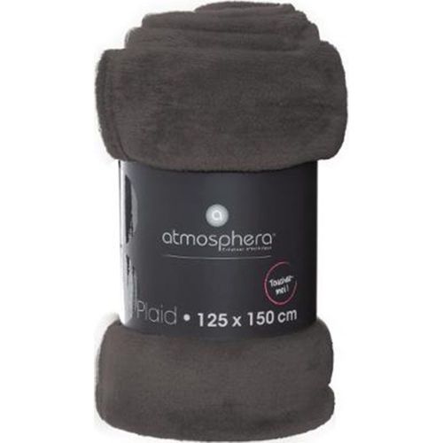 Plaid Flanelle Gris Foncé 125 X 150 Cm