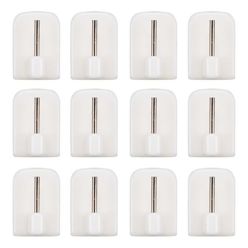 Lot De 12 Crochets Adhésifs "tringle à Rideau" 2cm Blanc