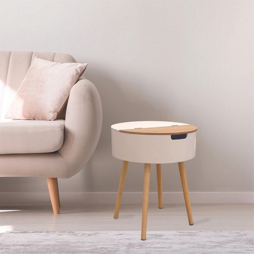 Table d'appoint ronde coffre