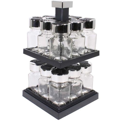 Carrousel à Épices Carré Tournant Pots 10 Cl 16 Pots