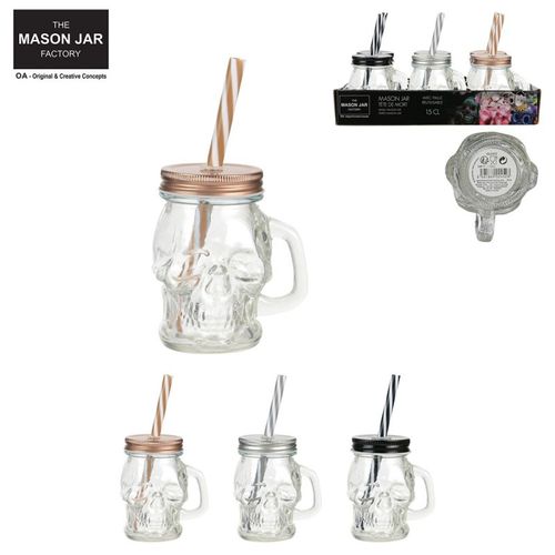 Mason Jar Tete De Mort 130 Ml  Ka2452